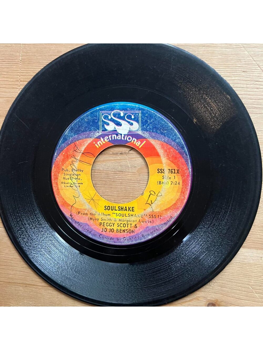 Peggy Scott & Jo Jo Benson - Soulshake/We were made for Each Other 45rpm VG+ R18